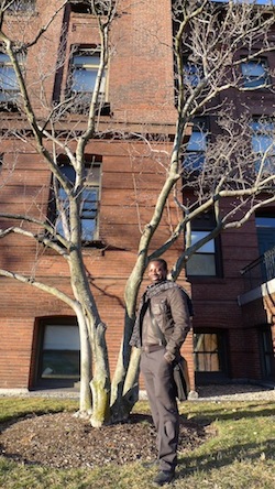 Mboyo Esole outside the Jefferson Lab