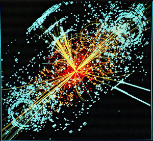 Simulated collision at the LHC
