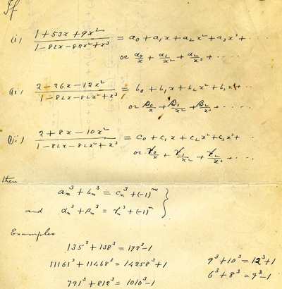 Ramanujan's manuscript