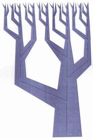 Figure 5: An alternative parsing of the same pattern inverted and shaded to resemble a tree.