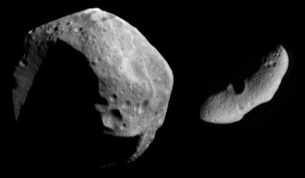 Two very different asteroids, courtesy of NASA
