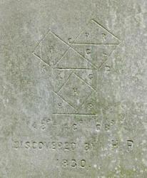 The diagram on the south side of Perigal's tomb.