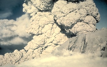 St Helens erupting in 1980. Picture from US Geological Survey