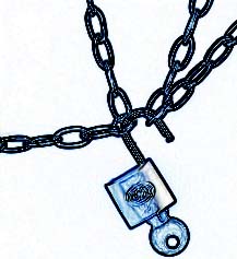 Image of chains, padlock and key