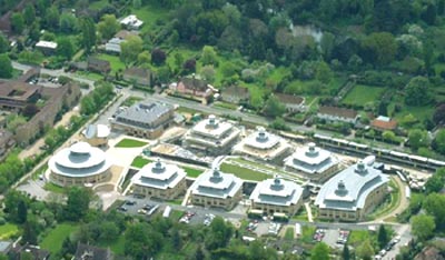 The Centre for Mathematical Sciences seen from the air