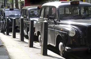 row of London cabs