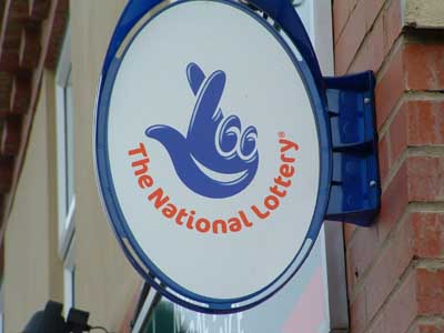 shop with national lottery sign
