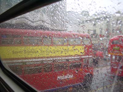 Image: a rainy day in london