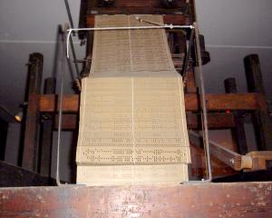 Jacquard loom with punch cards ca. 1840