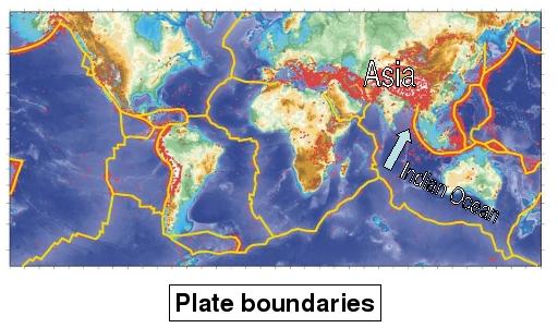 Map of plate boundaries.