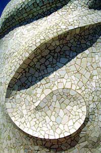 A detail of a GaudÃ­ mosaic. 