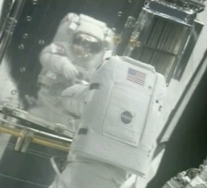 Michael Foale on a space walk in 1999