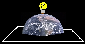 The Earth with a light bulb
