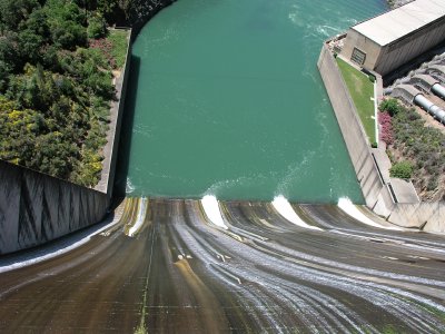 The spillway of a hydroelectric power station.