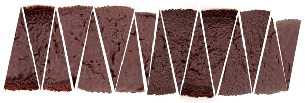 Cake slices rearranged into a rectangle