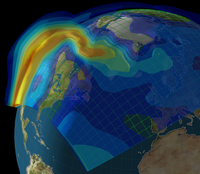 Image showing an ionospheric storm. 