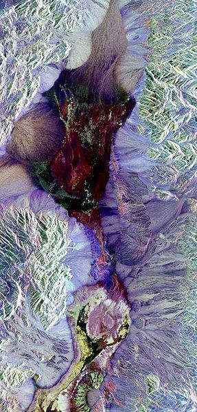 Death valley as seen from the Space Shuttle's synthetic aperture radar instrument.