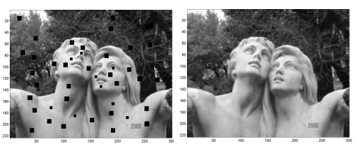 The diffusion equation applied to a damaged image