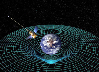 A planet warping spacetime