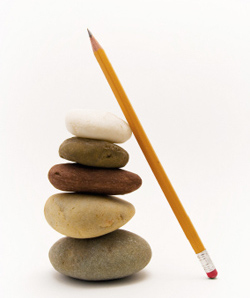Pebbles and pencil