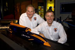 Noble and Green with model of Bloodhound SSC