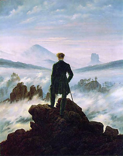 <i>The wanderer above the sea of fog</i> by Caspar David Friedrich.