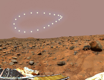 The Martian analemma. Image &copy; <a href='http://dennismammana.com'>Dennis Mammana</a>, used by permission.