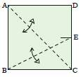 <div style='width: 125px;'>Make a crease connecting points A <br> and C and another connecting B and E. Only make them sharp where <br>they cross each other.</div>