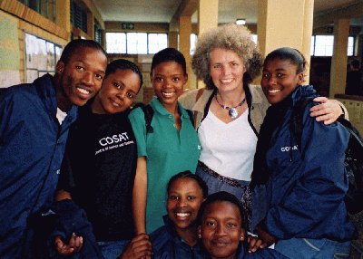 Helen Mason with SA students