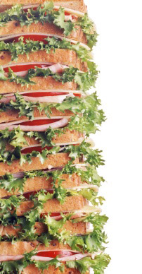 A tower of sandwiches
