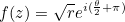 \[ f(z)= \sqrt{r}e^{i(\frac{\theta }{2}+\pi )} \]