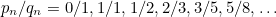 $p_ n/q_ n=0/1,1/1,1/2,2/3,3/5,5/8,\ldots $