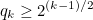 \begin{equation}  q_ k\geq 2^{(k-1)/2} \label{D2a} \end{equation}