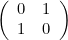 \[ \left(\begin{array}{cc}0& 1\\ 1& 0\end{array}\right) \]