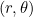 $(r, \theta )$