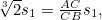 $\sqrt[3]{2}s_1 = \frac{AC}{CB}s_1,$