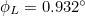 $\phi _ L = 0.932^\circ $