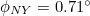 $\phi _{NY} = 0.71^\circ $