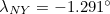 $\lambda _{NY}=-1.291^\circ $