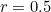 $r=0.5$