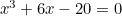 $x^3+6x-20=0$