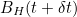 $B_ H(t + \delta t)$