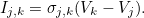 \begin{equation}  I_{j,k}= \sigma _{j,k} (V_ k-V_ j). \end{equation}