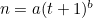 $n=a(t+1)^ b$