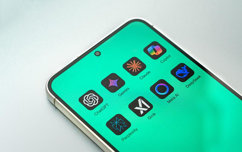 Phone screen showing AI apps
