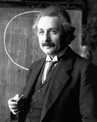 Albert Einstein during a lecture in Vienna in 1921