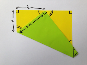 We've folded three similar triangles