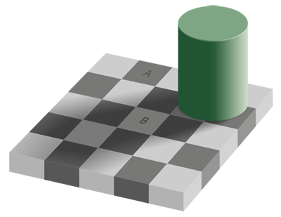 Chess board illusion