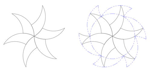 Flower pattern with phantom ring