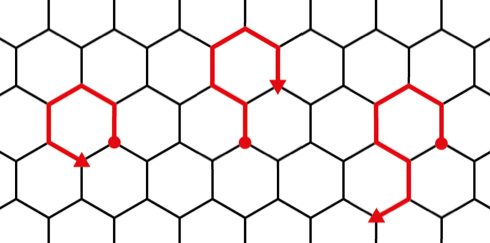 Examples of self-avoiding walks of length 5, 6 and 7.